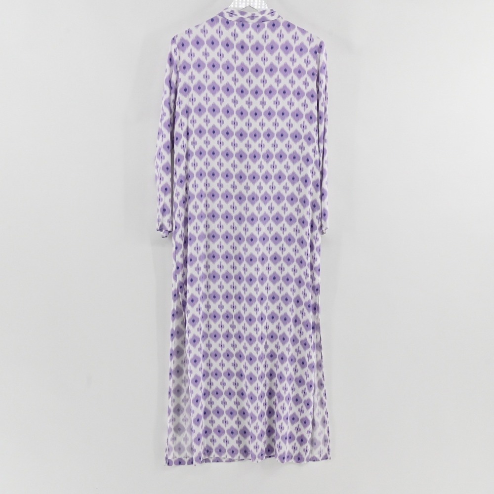 Walker Wade Ikat Maxi Dress Womens Size XL Purple Button Front Resort Vacation - Picture 3 of 9